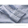 Blue Stripes Slim Fit Camas de mangas largas para hombres